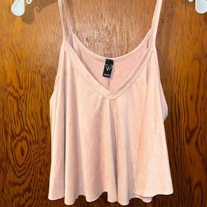 Flowy, pink, faux velvet top